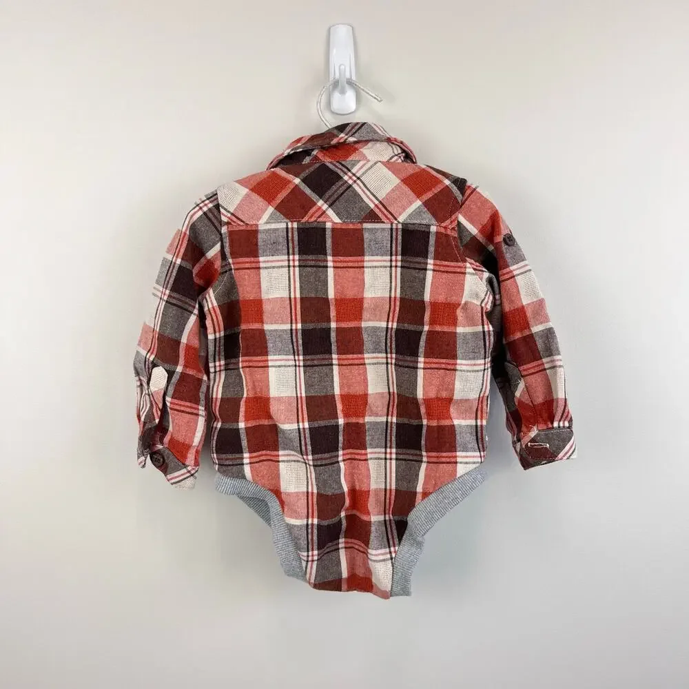 Me & Henry Corduroy Overalls and Plaid Bodysuits Bundle 9-12 Months